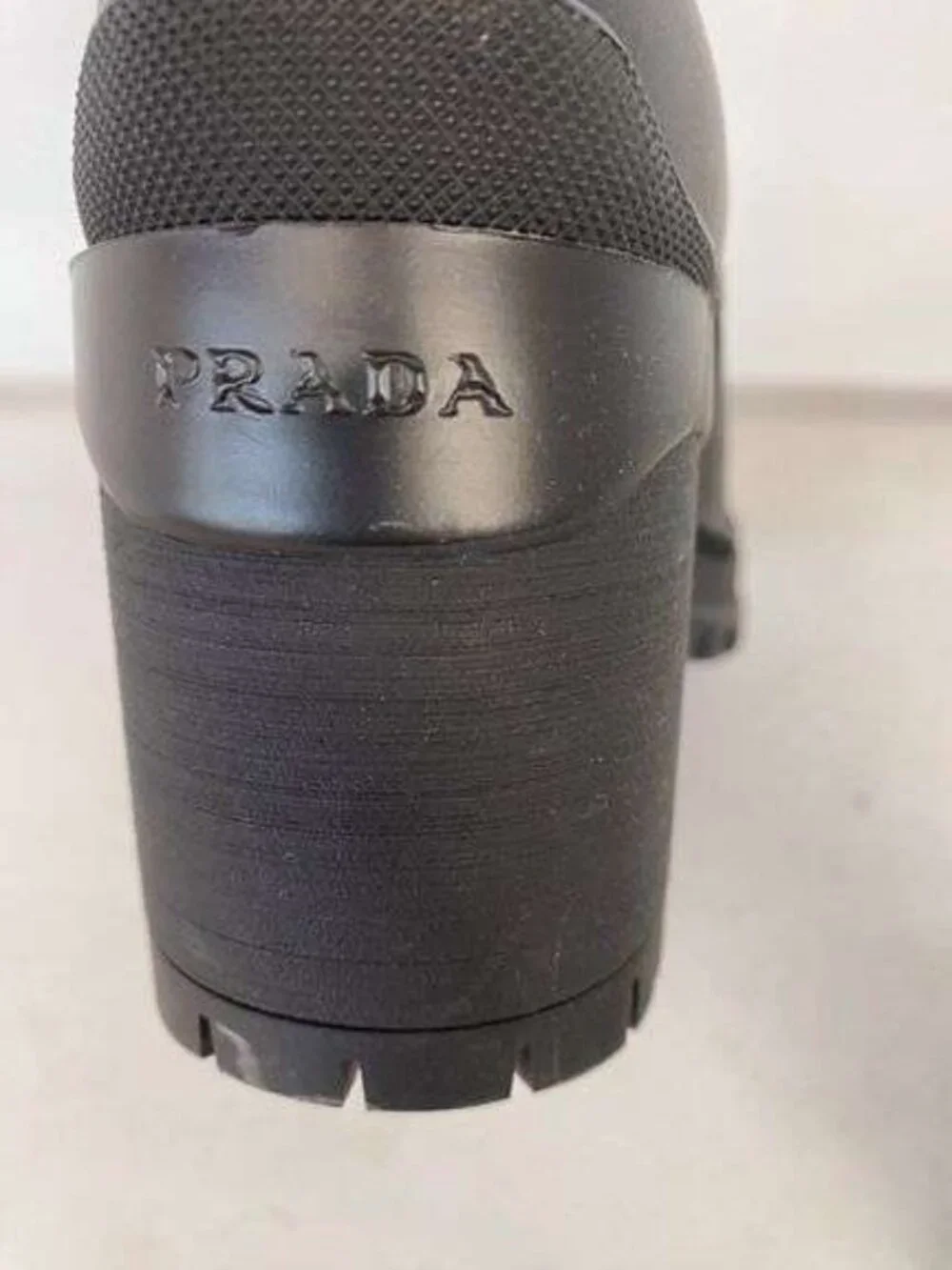 Prada Black Leather Heeled Ankle Boots - EU 37 / US 7